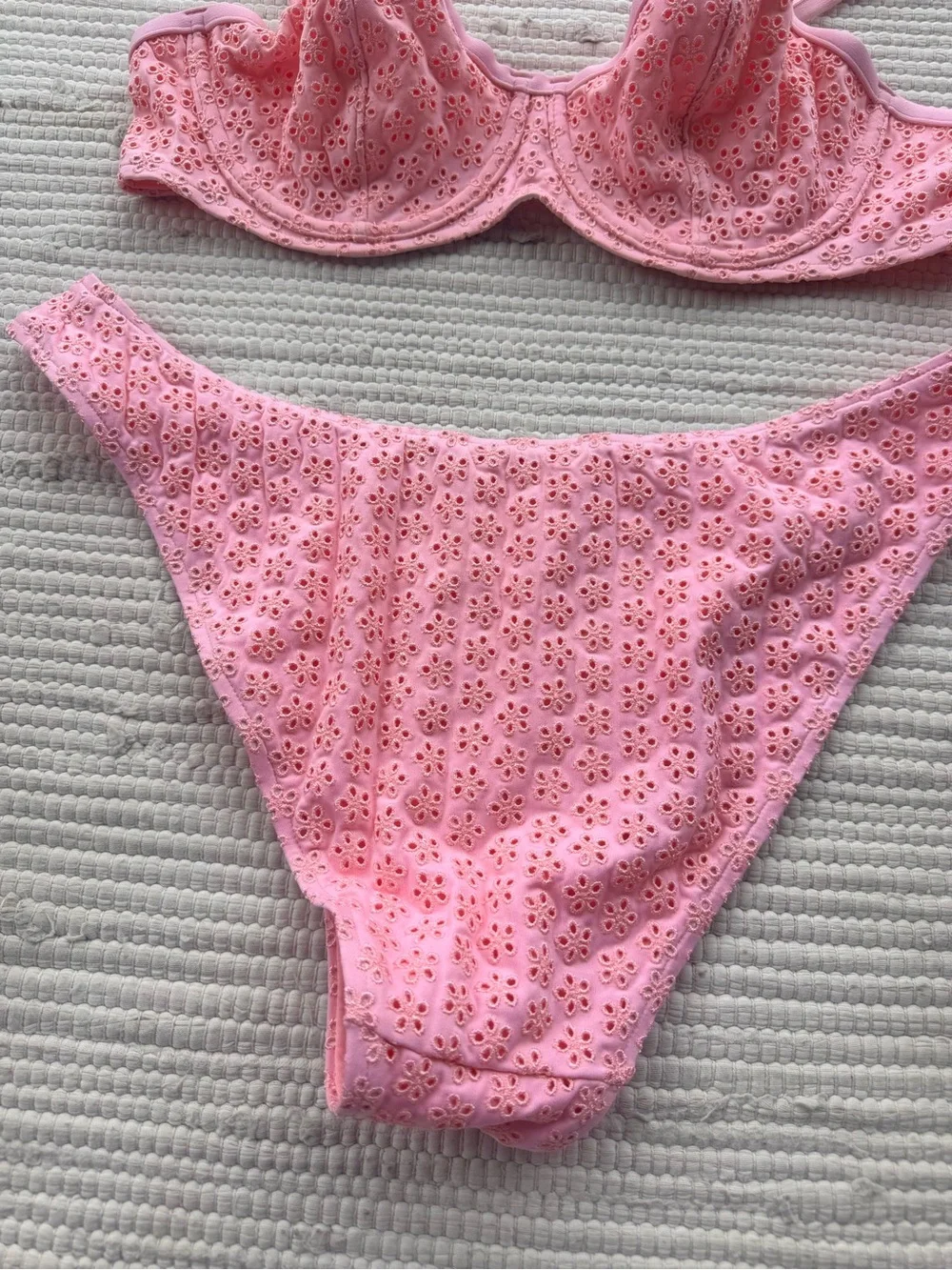 PINK x Frankies Bikinis Eyelet Balconette Bikini Set NWT XL